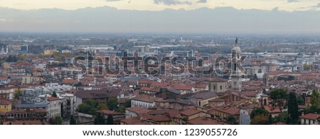 Panorama City View on Bergamo, Italy.