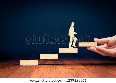 Coach motivate to personal development, success and career growth concept. Royalty-Free Stock Photo #1239123361