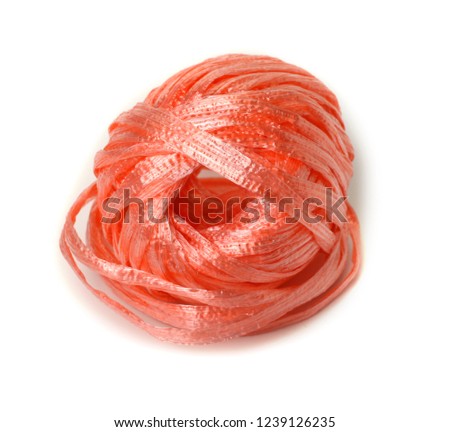 Pink plastic rope  on White Background   