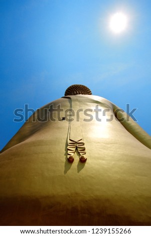 Back side of Big Buddha is the tallest statue in Thailand. Located in the Wat Muang (temple)  Monastery in Ang Thong Province. 