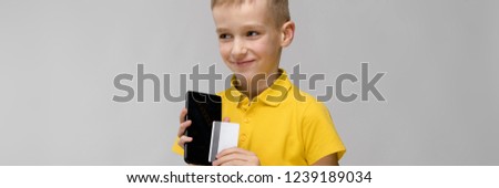 Cute boy with telephone