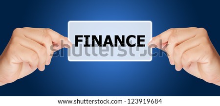 business man hand touching on finance button