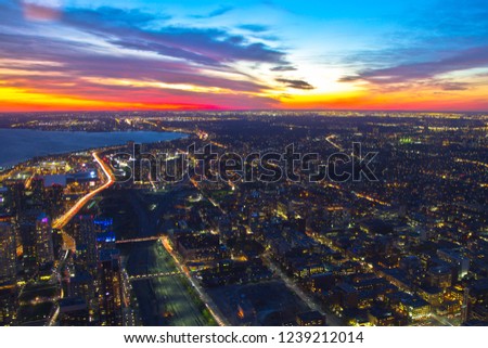 Toronto skyline sunset