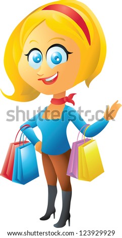 blonde shopping  girl
