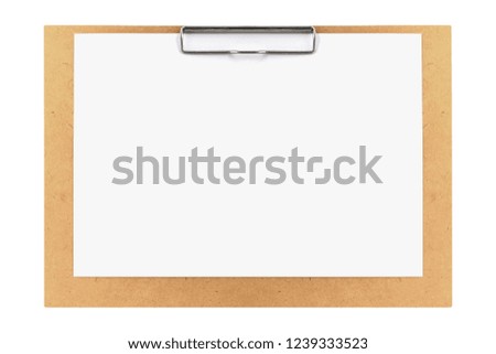 clipboard with blank paper isolated on white background