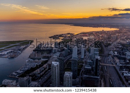 Sunset view over Toronto Canada
