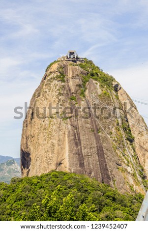 hill of sugar bread, one of the most visited places in the city of rio de janeiro.