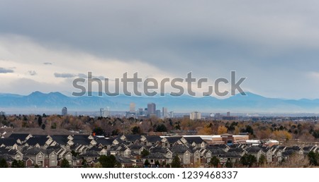 Downtown Denver Tall Buildings with Residential Area In the Foreground