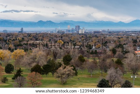 Denver Cityscape During a HAze Day in Fall Season