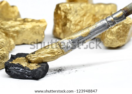 charcoal painted gold Royalty-Free Stock Photo #123948847
