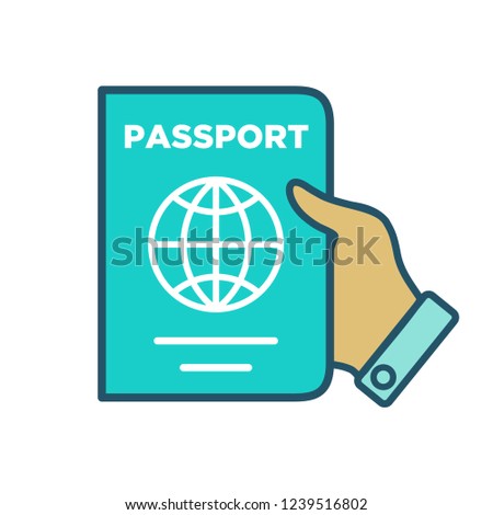 passport icon in trendy flat design 