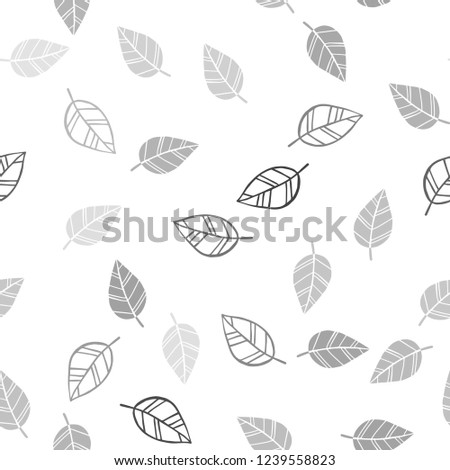 Light Gray vector seamless doodle backdrop with leaves. A vague abstract illustration with leaves in doodles style. Trendy design for wallpaper, fabric makers.