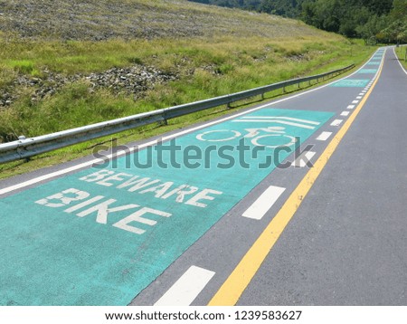 Bike lane on street.                              