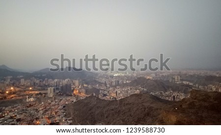 
zamzam tower seen from the top of Noor Mountain
