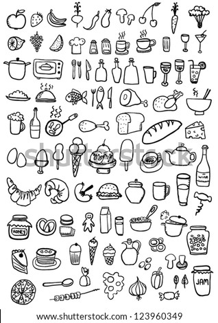 Food Icons Royalty-Free Stock Photo #123960349