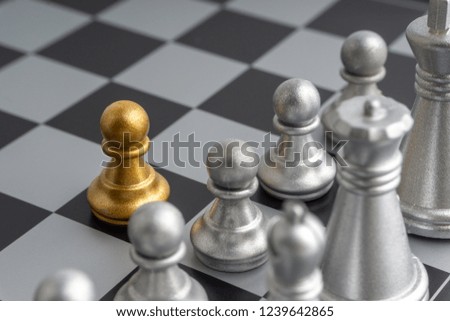 Chess pieces on the chess board with selective focus and crop fragment. Business and motivation concept. Copy space
