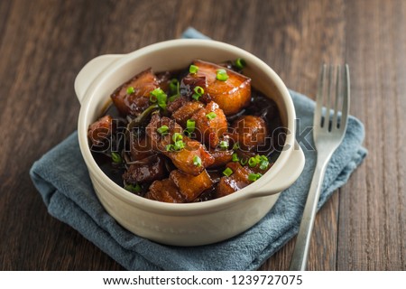 Chinese traditional cuisine, braised pork Royalty-Free Stock Photo #1239727075