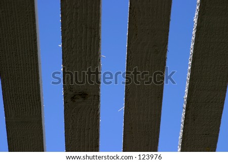 blue sky through a patio celing