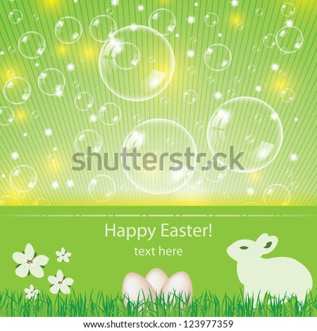 Spring easter green stripe flower abstract background