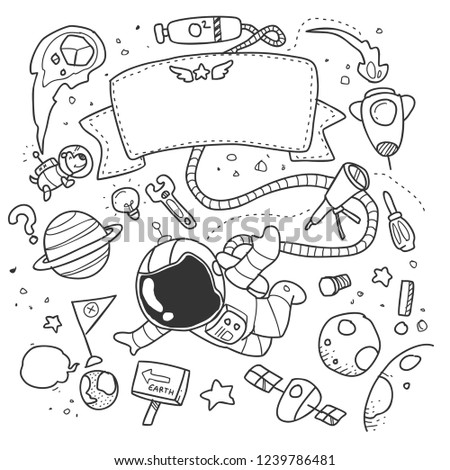 astronaut sticker doodle