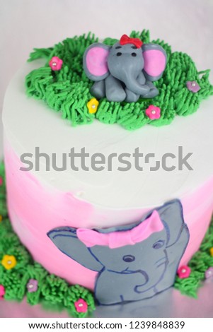 Elephant theme cake for kids birthday party