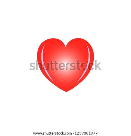 Heart isolated. Red sign on white background. Romantic silhouette symbol linked, join, love, passion and wedding. Colorful mark of valentine day. Design element. Vector illustration