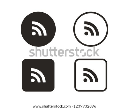 RSS wifi icon sign symbol Royalty-Free Stock Photo #1239932896
