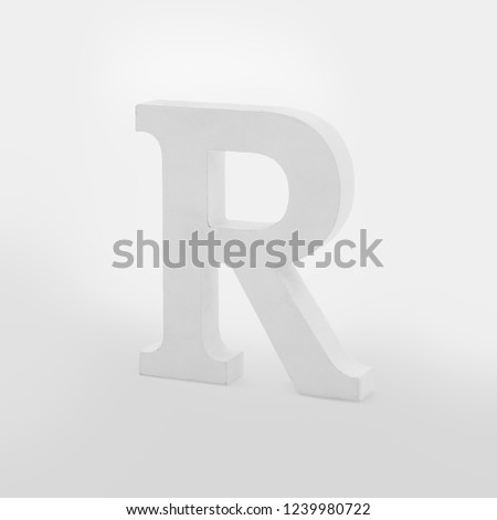 R Letter isolated on white background