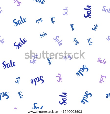 Light Blue, Red vector seamless background with words of sales. Abstract illustration with colorful gradient symbols of sales. Backdrop for super sales on Black Friday.