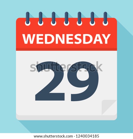 Wednesday 29 - Calendar Icon - Vector Illustration