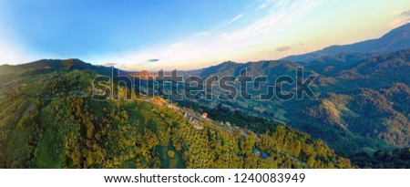 Natural countryside Panorama aerial view of Phu lang ka mountain at Phayao Thailand.