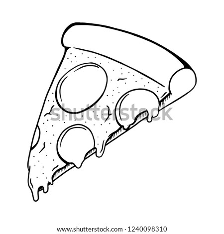 Pizza slice vector illustration. Pizza drawing art.