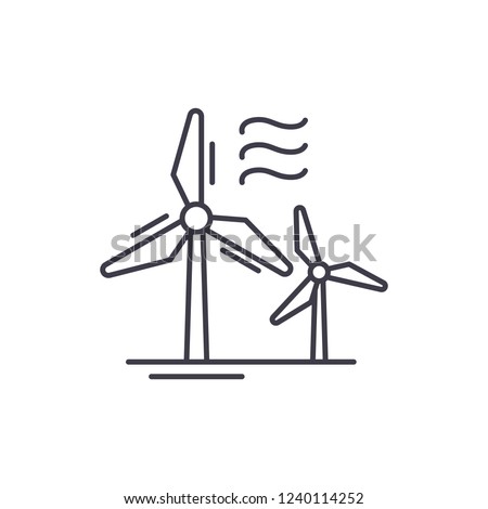 Wind power line icon concept. Wind power vector linear illustration, symbol, sign Royalty-Free Stock Photo #1240114252