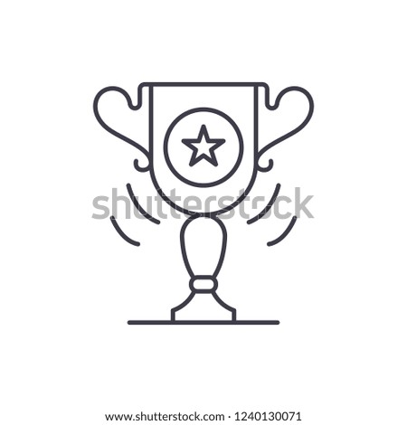Sports cup line icon concept. Sports cup vector linear illustration, symbol, sign
