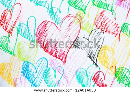 Crayon drawing  heart