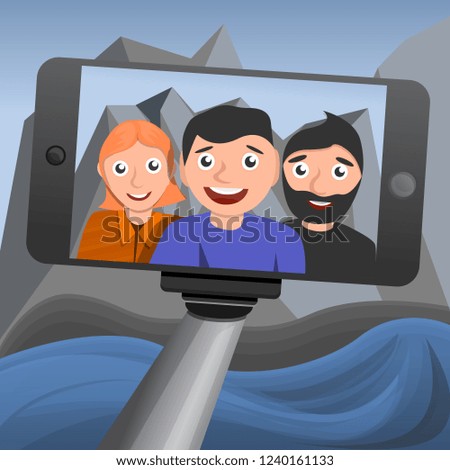 Selfie concept background. Cartoon illustration of selfie vector concept background for web design
