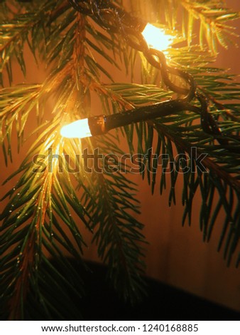 Christmas decorations lights happy New Year, winter soon, Christmas tree