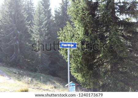 Road sign in nature.