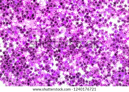Abstract art background of glitter gold confetti stars. Perfect for disco, celebration, holidays like Christmas, New Year and any other.