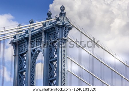 Manhattan bridge close up, New York 