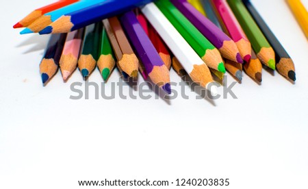 Color pencils isolated on the background