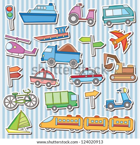 Cute vehicles clip art