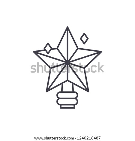 Christmas star line icon concept. Christmas star vector linear illustration, symbol, sign