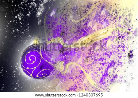 A purple christmass ball explosion picture abstract art