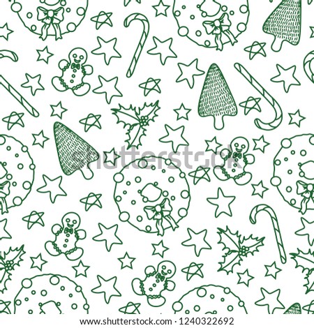 green new year cute christmas seamless vector pattern