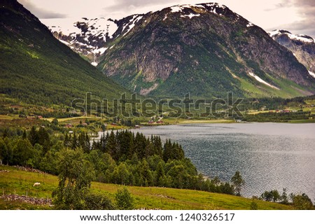 Landscape with the Norwegian mountains.