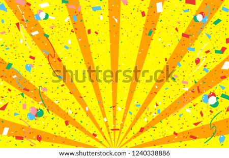 background illustration of balloon and confetti