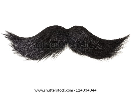 Curly black mustache isolated on white Royalty-Free Stock Photo #124034044