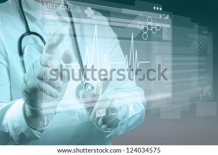 Medicine doctor working with modern computer interface