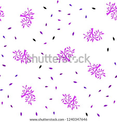 Light Pink, Blue vector seamless abstract backdrop with leaves, branches. Shining colored illustration with leaves and branches. Design for textile, fabric, wallpapers.